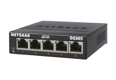 NETGEAR GS305v3 5-Port Gigabit Ethernet Unmanaged Switch — promotional product image, not the exact item
