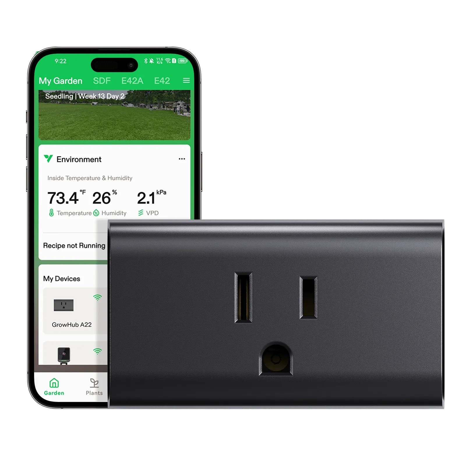 VIVOSUN GrowHub Outlet Controller A10 Smart WiFi Plug GH-A10 15A — promotional product image, not the exact item