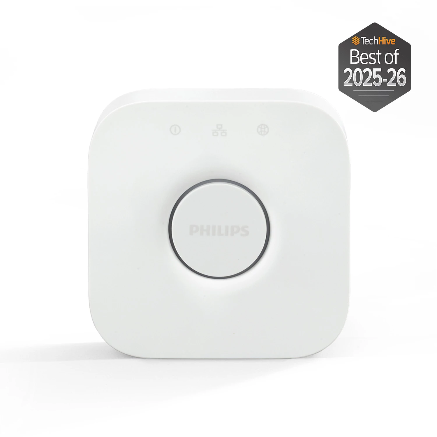Philips Hue Bridge 2.1 Smart Lighting Hub — promotional product image, not the exact item