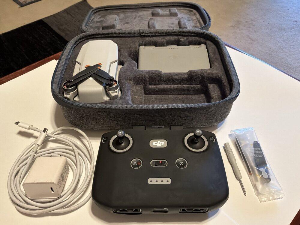 DJI Mini 4K Drone Fly More Bundle 3 Batteries RC-N1C Controller Case Tested