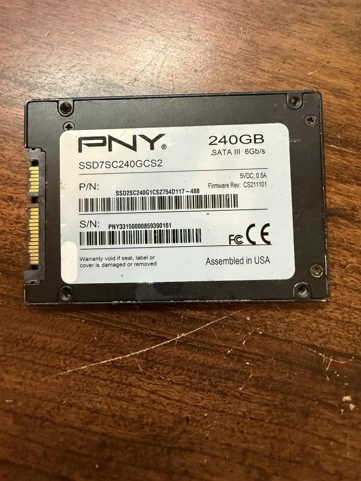 PNY 240GB SATA III 2.5-Inch SSD — actual PRF item photo 1 of 1