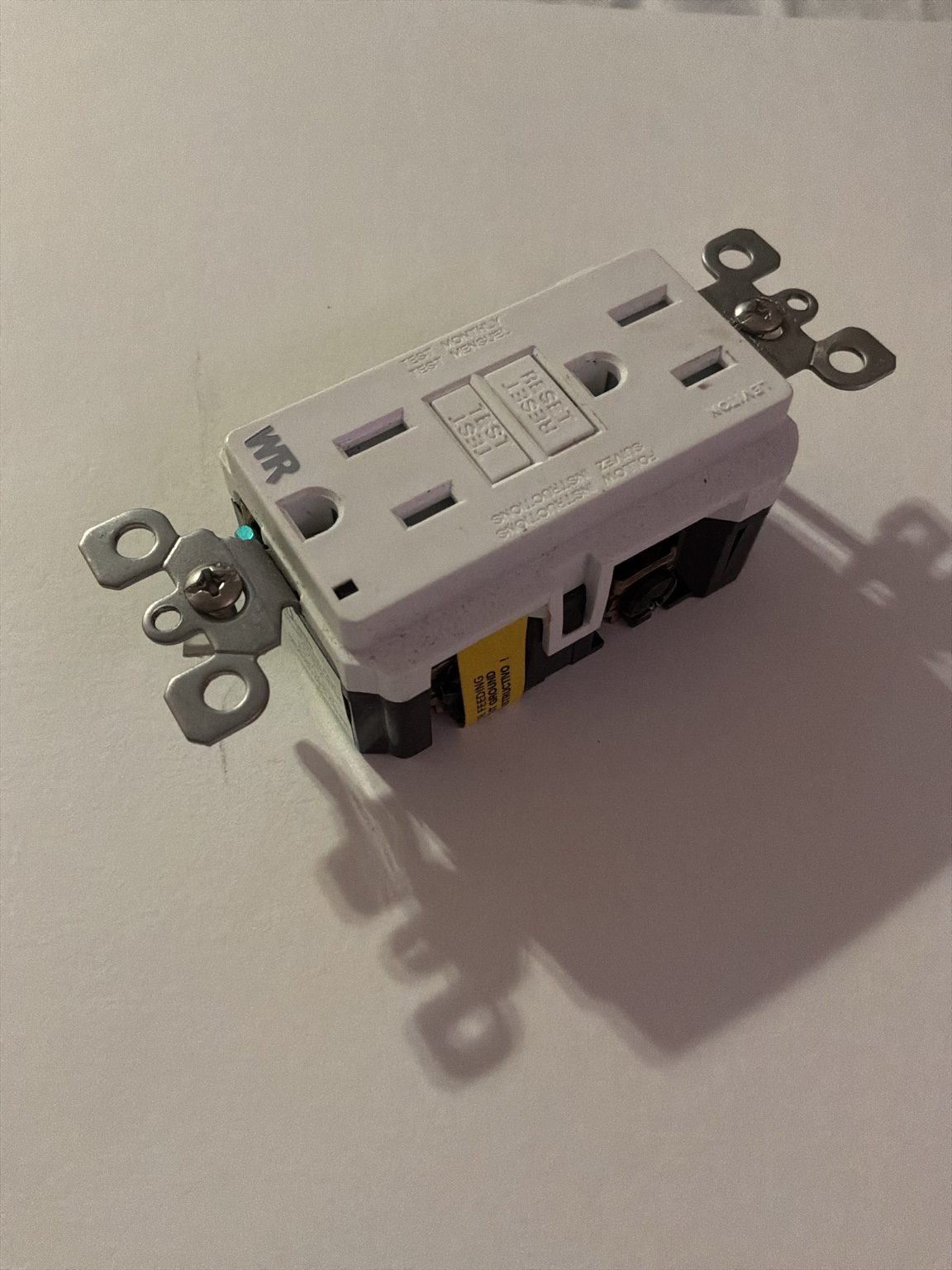White Weather-Resistant Self-Test GFCI Duplex Receptacle — actual PRF item photo 1 of 1