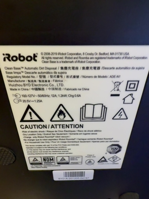 iRobot Roomba Clean Base Automatic Dirt Disposal ADE-N1 — actual PRF item photo 3 of 3