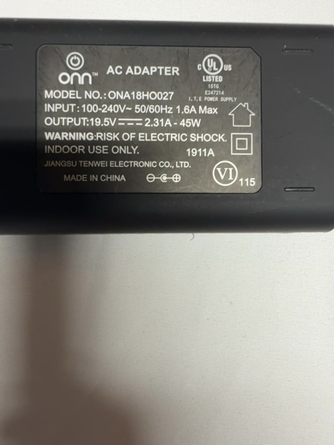 onn. ONA18H0027 45W AC Adapter — actual PRF item photo 1 of 3