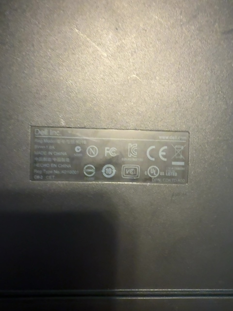 Dell External USB Slim DVD+/-RW Optical Drive K01B DP/N CDKTD Used — actual PRF item photo 2 of 2