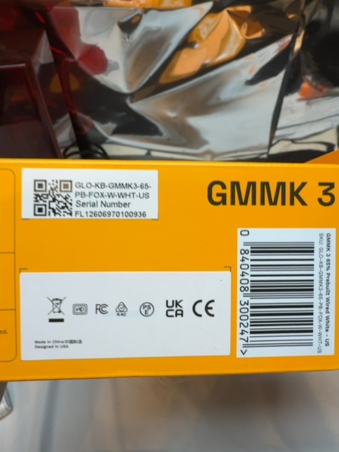 Glorious GMMK3-65-PB-FOX-W-H-T-US GLO GMMK 3 white — actual PRF item photo 3 of 3