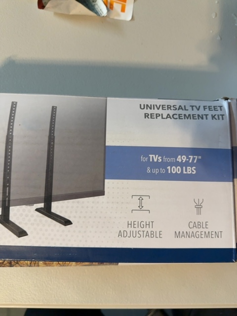 Insignia NS-HTRTVF25 Universal TV Feet Replacement Kit for 49-77" TVs up to 100 — actual PRF item photo 2 of 3