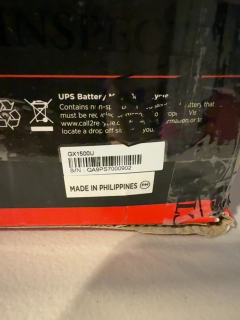 CyberPower GX1500U Sine Wave Battery Backup Open Box — actual PRF item photo 4 of 4
