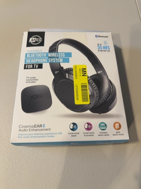 MEE audio T1CMA connect Bluetooth wireless headphone system for TV Open Box — actual PRF item photo 3 of 4