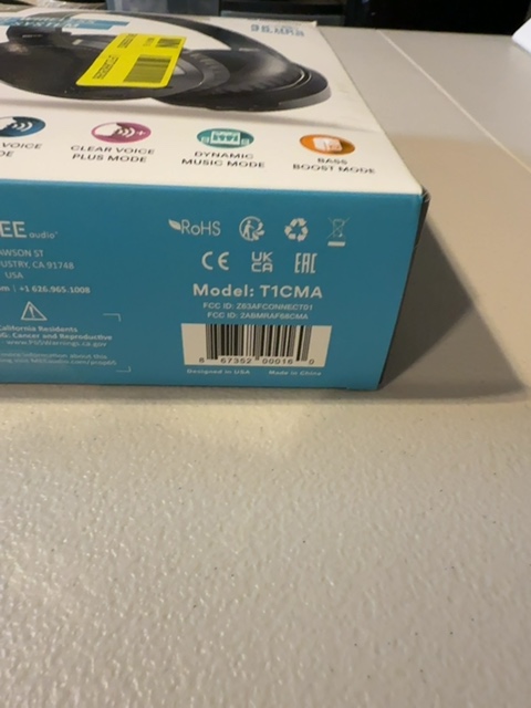 MEE audio T1CMA connect Bluetooth wireless headphone system for TV Open Box — actual PRF item photo 4 of 4