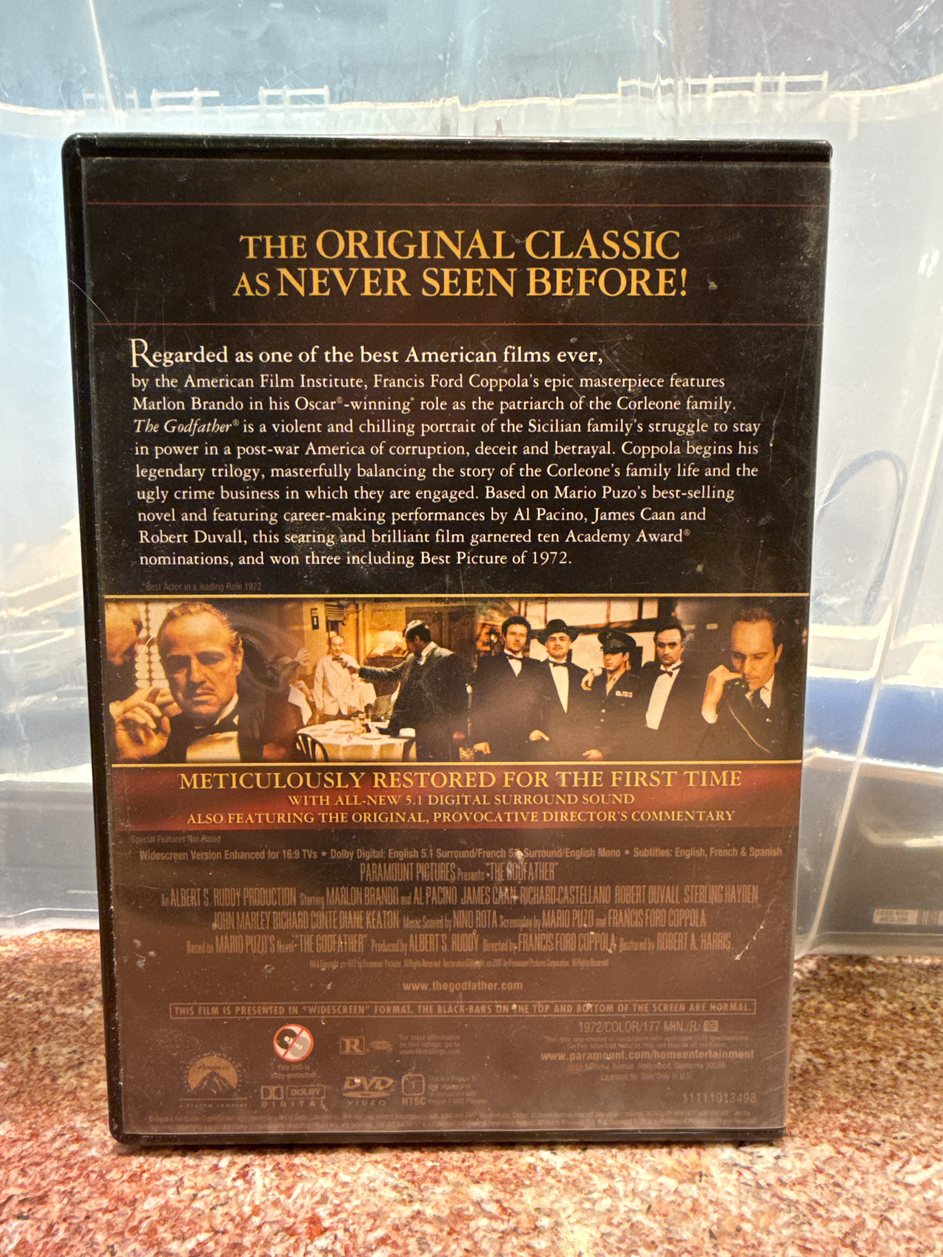 Paramount Pictures The Godfather: The Coppola Restoration The Coppola Restoratio - Used - Good — actual PRF item photo 2 of 2