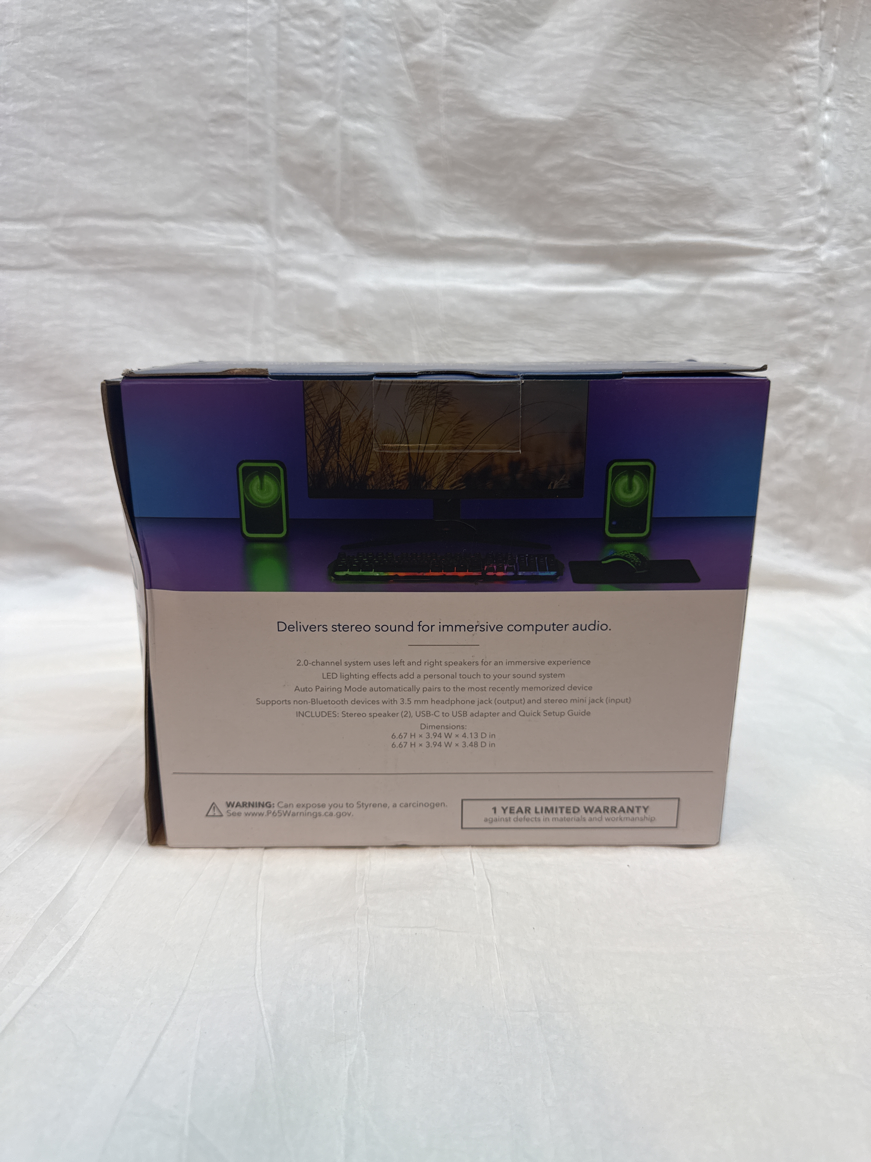 Insignia NS-CSB2B6 LED Bluetooth 2.0 Computer Speakers Open Box — actual PRF item photo 3 of 4