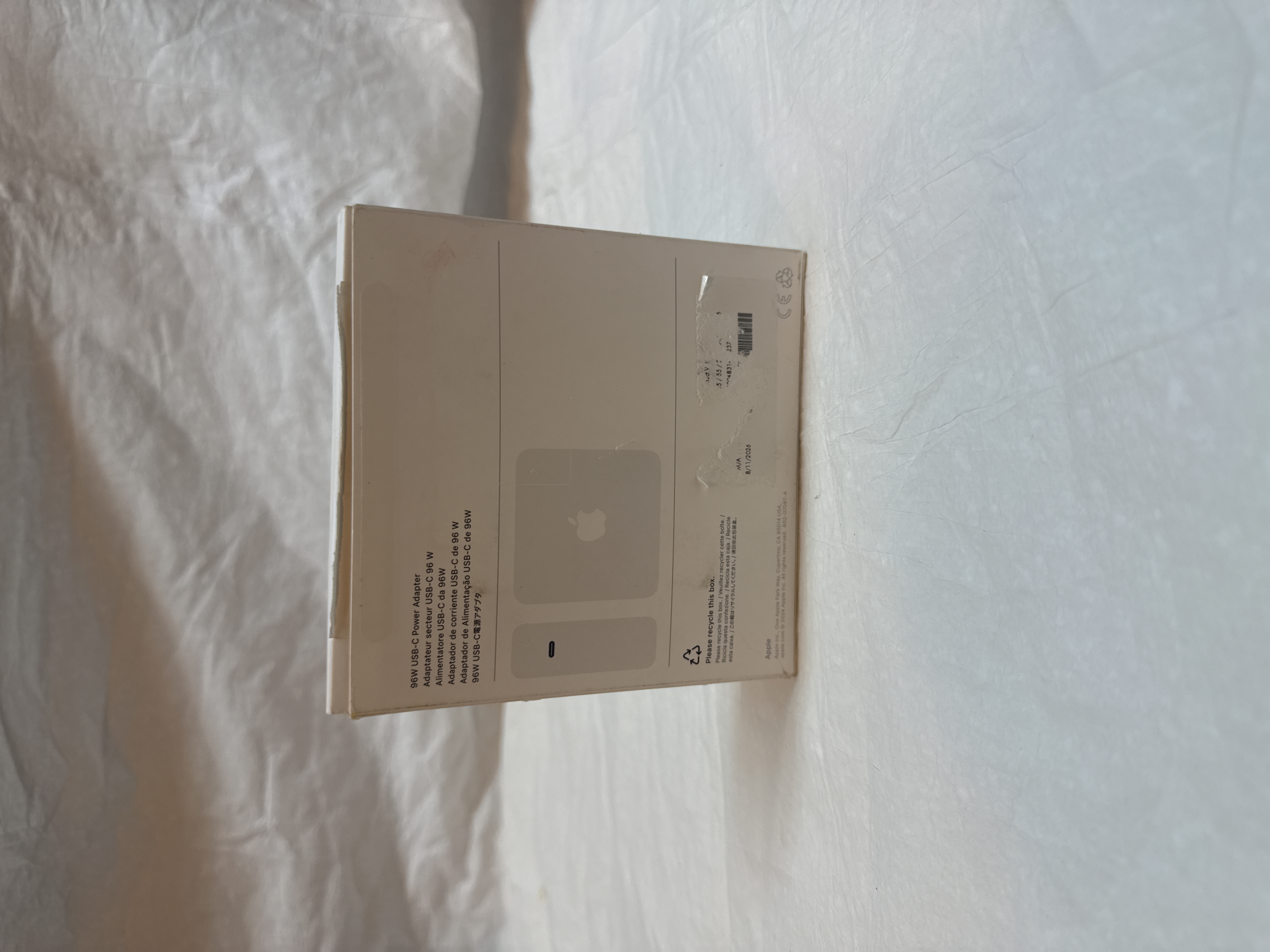 Apple 96W USB-C Power Adapter A2166 MW2L3AM/A Genuine OEM Open Box — actual PRF item photo 2 of 4