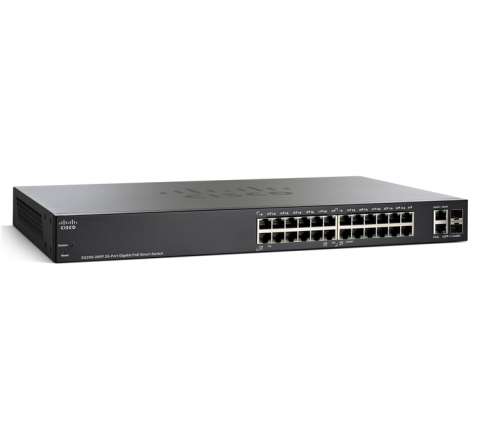 Cisco SG200-26P 26-Port Gigabit PoE Smart Switch | Small Business — promotional product image, not the exact item