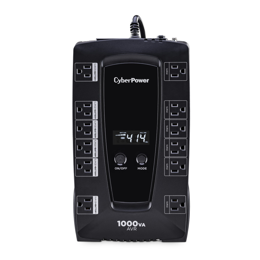 CyberPower LE1000DG 1000VA 530W AVR UPS Battery Backup 12 Outlets LCD — promotional product image