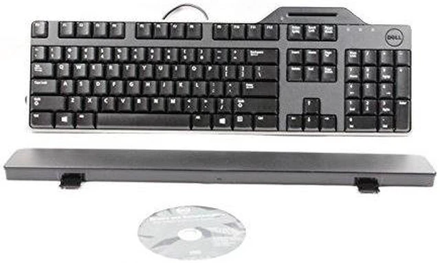 Dell KB813 Wired USB Smart Card Reader Keyboard Black Used Tested — promotional product image